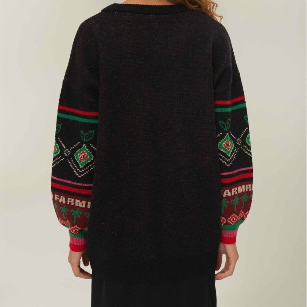 NWT FARM RIO Black Hohoho Knit Sweater, size XS - Picture 3 of 8